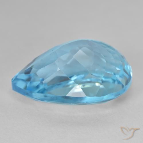 Topázio Azul Suíço Natural 27.17ct, Formato de pêra, VS