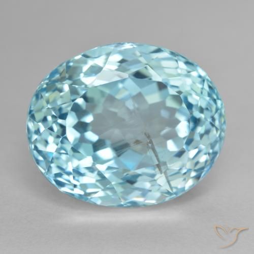 26.66ct Natural Azul Esverdeado Claro Topázio, oval, VS