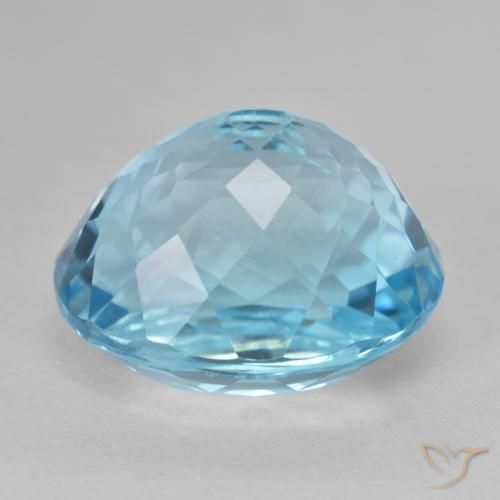 Topázio Azul Esverdeado Claro Natural 26.66ct, oval, VS