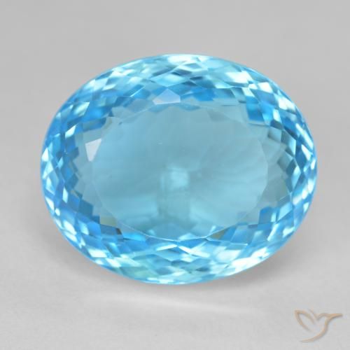 27.63ct Natural Azul Suíço Topázio, oval, VVS-VS