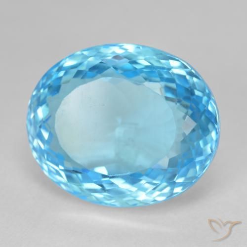 Topázio Azul Suíço Natural 27.63ct, oval, VVS-VS