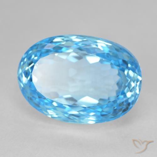 Topázio Azul Suíço Natural 26.63ct, oval, VS