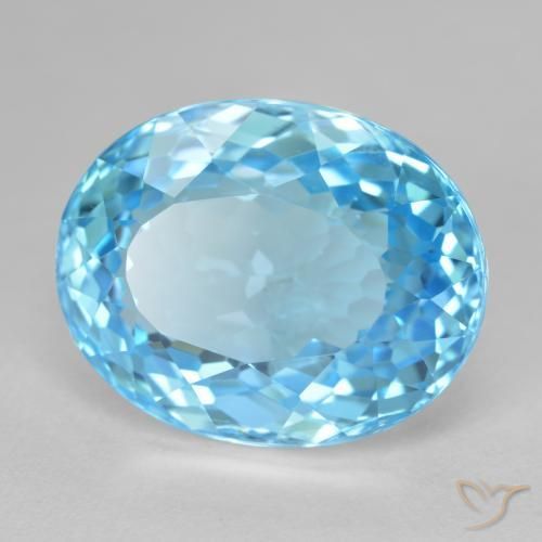 Topázio Azul Suíço Natural 28.06ct, oval, VVS-VS