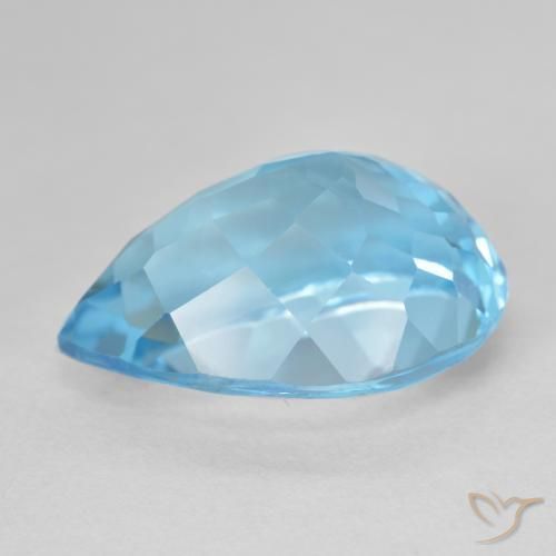 Topázio Azul Suíço Natural 23.95ct, Formato de pêra, VS