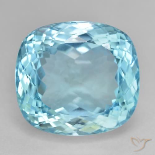 28.00ct Natural Azul Suíço Topázio, Almofada, VVS-VS