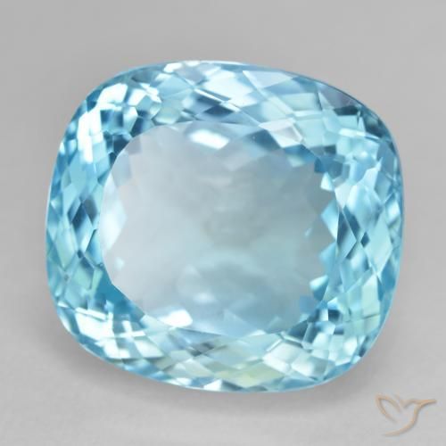 Topázio Azul Suíço Natural 28.00ct, Almofada, VVS-VS