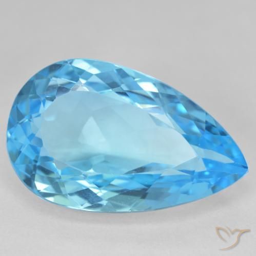 27.27ct Natural Azul Suíço Topázio, Formato de pêra, VVS-VS