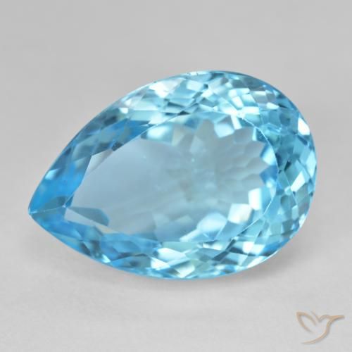 28.78ct Natural Azul Suíço Topázio, Formato de pêra, VS