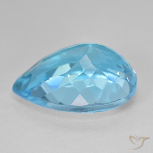 Topázio Azul Suíço Natural 28.78ct, Formato de pêra, VS