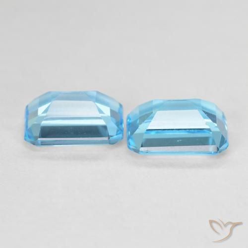 Pedras preciosas de Topázio Azul Suíço natural de 3.96 ct, Corte Octógono / Esmeralda, VVS