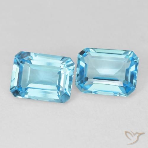 Pedras preciosas de Topázio Azul Suíço natural de 3.86 ct, Corte Octógono / Esmeralda, VVS