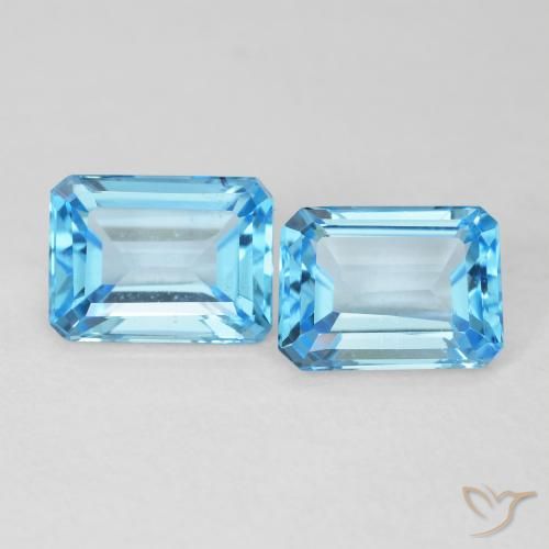 Pedras preciosas de Topázio Azul Suíço natural de 3.68 ct, Corte Octógono / Esmeralda, VVS-VS