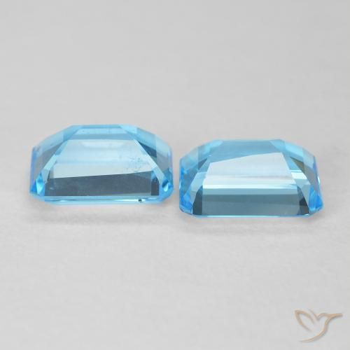 Pedras preciosas de Topázio Azul Suíço natural de 3.68 ct, Corte Octógono / Esmeralda, VVS-VS