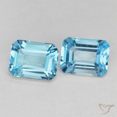 Pedras preciosas de Topázio Azul Suíço natural de 3.89 ct, Corte Octógono / Esmeralda, VVS-VS