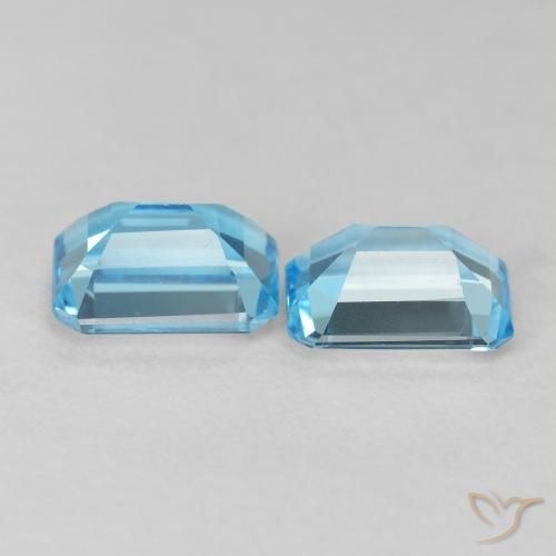 Pedras preciosas de Topázio Azul Suíço natural de 3.89 ct, Corte Octógono / Esmeralda, VVS-VS
