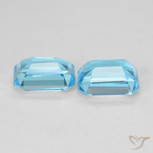 Pedras preciosas de Topázio Azul Suíço natural de 3.88 ct, Corte Octógono / Esmeralda, VVS-VS