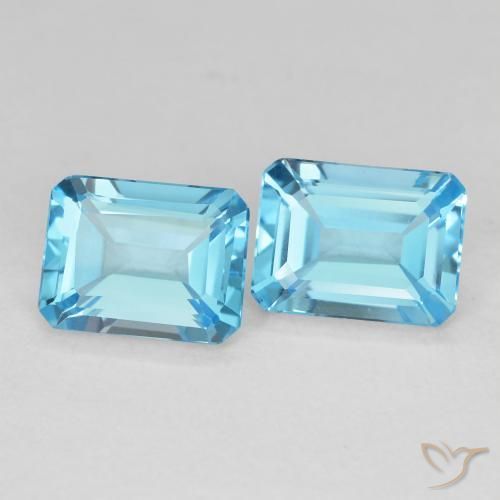 Pedras preciosas de Topázio Azul Suíço natural de 3.56 ct, Corte Octógono / Esmeralda, VVS-VS