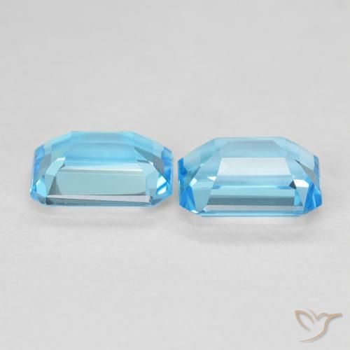 Pedras preciosas de Topázio Azul Suíço natural de 3.81 ct, Corte Octógono / Esmeralda, VVS-VS