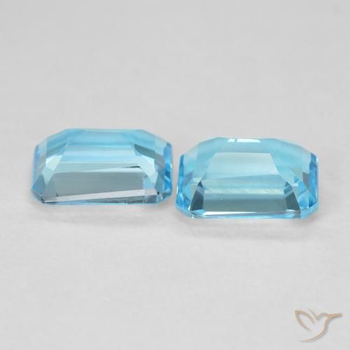 Pedras preciosas de Topázio Azul Suíço natural de 3.84 ct, Corte Octógono / Esmeralda, VVS-VS