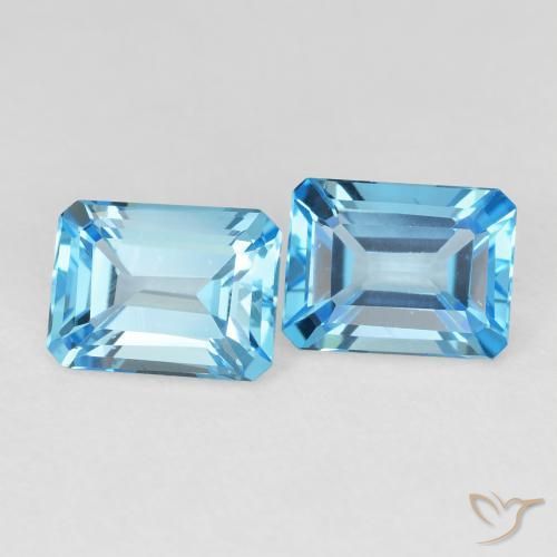 Pedras preciosas de Topázio Azul Suíço natural de 3.94 ct, Corte Octógono / Esmeralda, VVS-VS