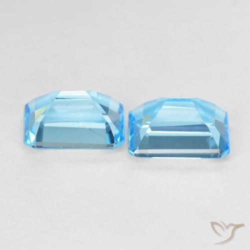 Pedras preciosas de Topázio Azul Suíço natural de 3.94 ct, Corte Octógono / Esmeralda, VVS-VS