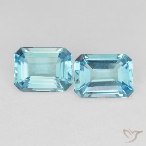 3.35ctw Natural céu azul claro Topázio, Corte Esmeralda, VVS-VS
