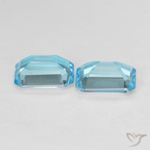 Pedras preciosas de Topázio céu azul claro natural de 3.35 ct, Corte Octógono / Esmeralda, VVS-VS