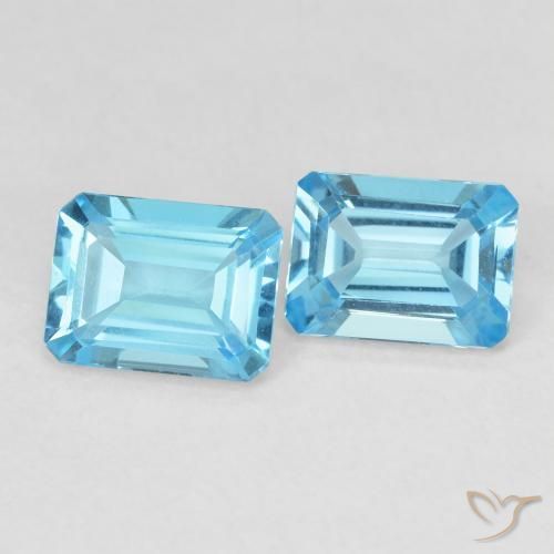 Pedras preciosas de Topázio Azul Suíço natural de 3.40 ct, Corte Octógono / Esmeralda, VVS-VS