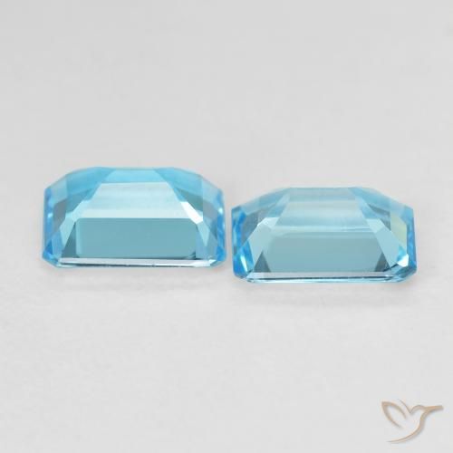 Pedras preciosas de Topázio Azul Suíço natural de 3.40 ct, Corte Octógono / Esmeralda, VVS-VS