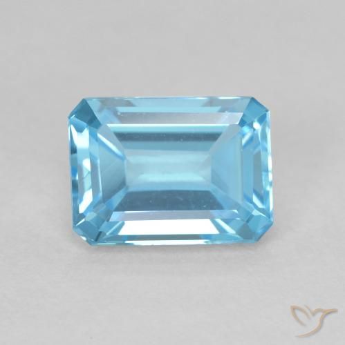 2.04ct Natural Azul Suíço Topázio, Corte Esmeralda, VVS-VS