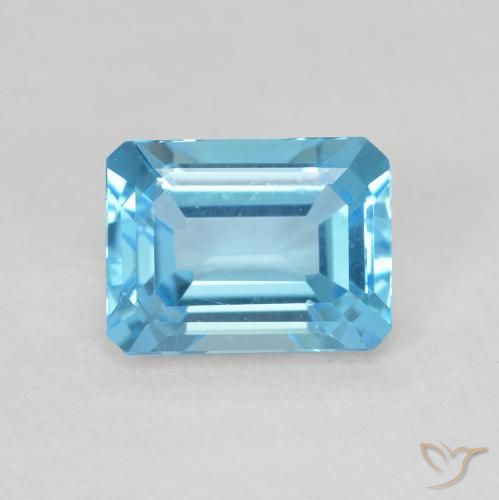 1.97ct Natural Azul Suíço Topázio, Corte Octógono / Esmeralda, VVS-VS, Photo A
