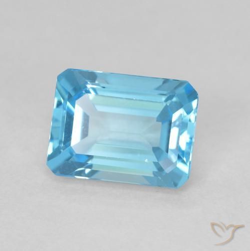 Topázio Azul Suíço Natural 1.97ct, Corte Octógono / Esmeralda, VVS-VS