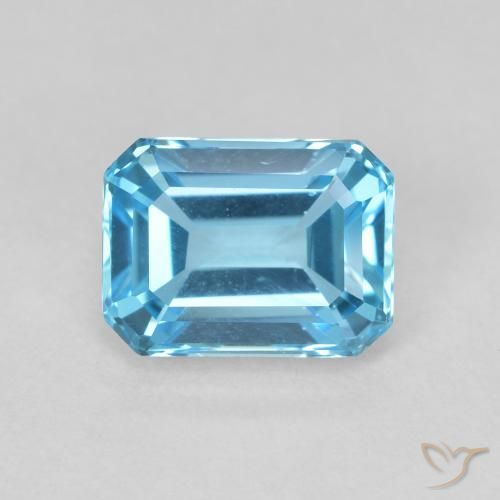 2.16ct Natural Azul Suíço Topázio, Corte Esmeralda, VVS-VS