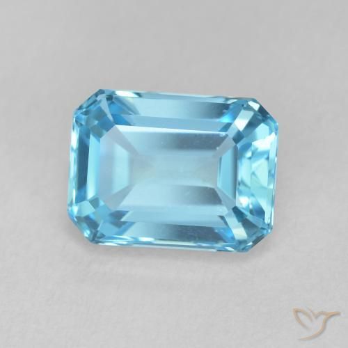 Topázio Azul Suíço Natural 2.16ct, Corte Octógono / Esmeralda, VVS-VS
