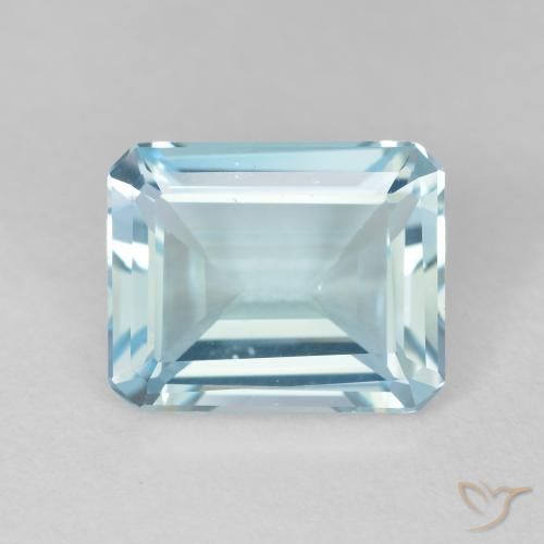 3.71ct Natural Céu azul Topázio, Corte Esmeralda, VVS-VS