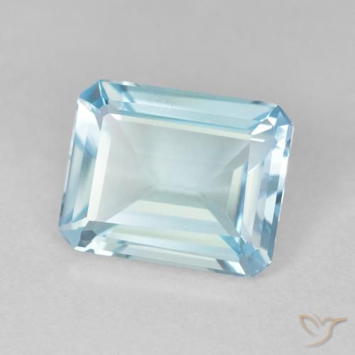 Topázio Céu azul Natural 3.71ct, Corte Octógono / Esmeralda, VVS-VS