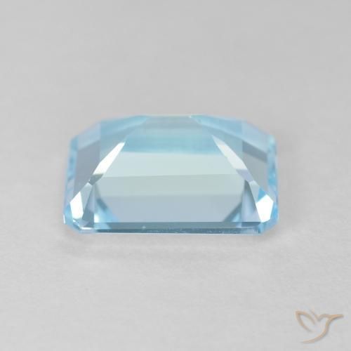 Topázio Céu azul Natural 3.71ct, Corte Octógono / Esmeralda, VVS-VS