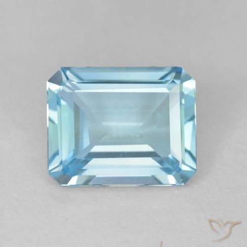 3.67ct Natural Azul Suíço Topázio, Corte Esmeralda, VVS-VS