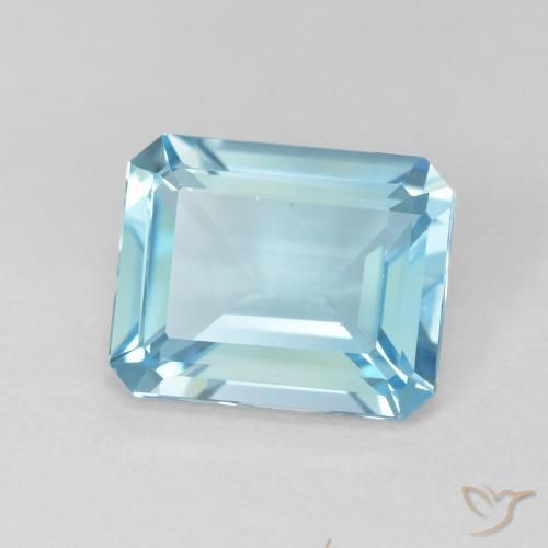 Topázio Azul Suíço Natural 3.67ct, Corte Octógono / Esmeralda, VVS-VS