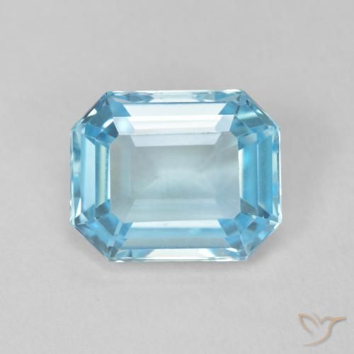 3.71ct Natural Azul Suíço Topázio, Corte Esmeralda, VVS-VS