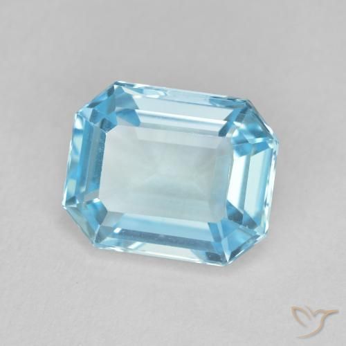 Topázio Azul Suíço Natural 3.71ct, Corte Octógono / Esmeralda, VVS-VS