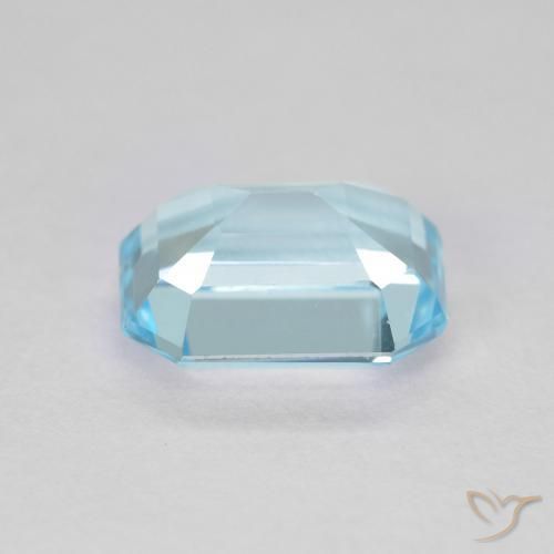 Topázio Azul Suíço Natural 3.71ct, Corte Octógono / Esmeralda, VVS-VS