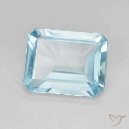 Topázio Céu azul Natural 3.69ct, Corte Octógono / Esmeralda, VVS-VS
