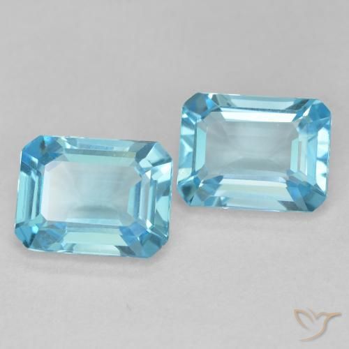 Pedras preciosas de Topázio Azul Suíço natural de 3.64 ct, Corte Octógono / Esmeralda, VVS