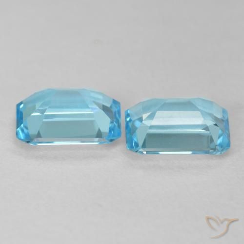Pedras preciosas de Topázio Azul Suíço natural de 3.64 ct, Corte Octógono / Esmeralda, VVS