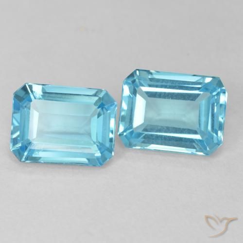 Pedras preciosas de Topázio Azul Suíço natural de 3.73 ct, Corte Octógono / Esmeralda, VVS