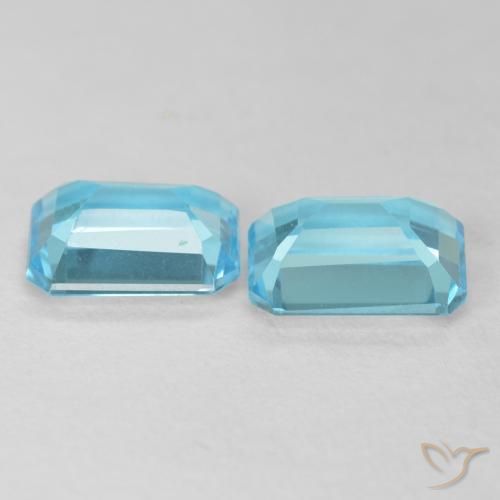 Pedras preciosas de Topázio Azul Suíço natural de 3.73 ct, Corte Octógono / Esmeralda, VVS
