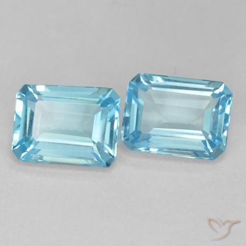 Pedras preciosas de Topázio Azul Suíço natural de 3.90 ct, Corte Octógono / Esmeralda, VVS