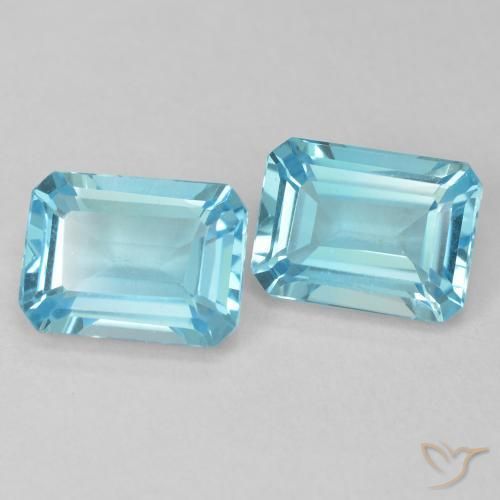 Pedras preciosas de Topázio Azul Suíço natural de 4.08 ct, Corte Octógono / Esmeralda, VVS