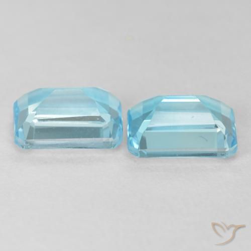 Pedras preciosas de Topázio Azul Suíço natural de 4.08 ct, Corte Octógono / Esmeralda, VVS